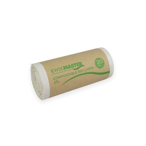 Kwikmaster Cleaning & Washroom Supplies Carton of 400 Kwikmaster Bin Liner Compostable 27L
