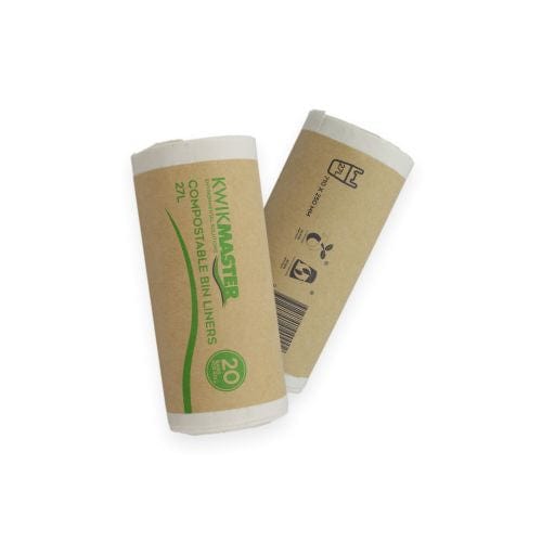 Kwikmaster Cleaning & Washroom Supplies Carton of 400 Kwikmaster Bin Liner Compostable 27L