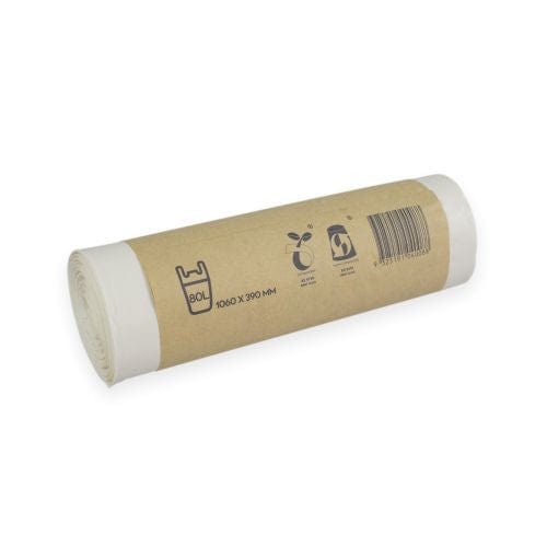 Kwikmaster Cleaning & Washroom Supplies Carton of 120 Kwikmaster Bin Liner Compostable 80L