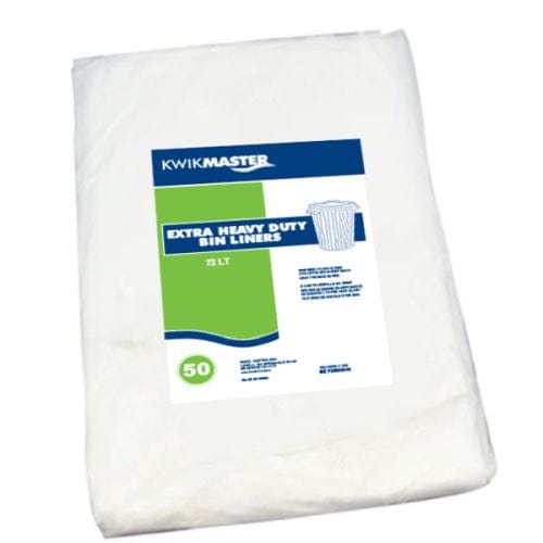 Kwikmaster Cleaning & Washroom Supplies Carton of 200 Kwikmaster Bin Liner Heavy Duty Recycled 120L