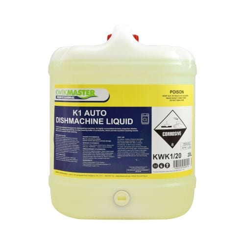 Kwikmaster Professional Cleaning & Washroom Supplies Drum of 1 Kwikmaster K1 Automatic Dishwasher Machine Liquid 20L