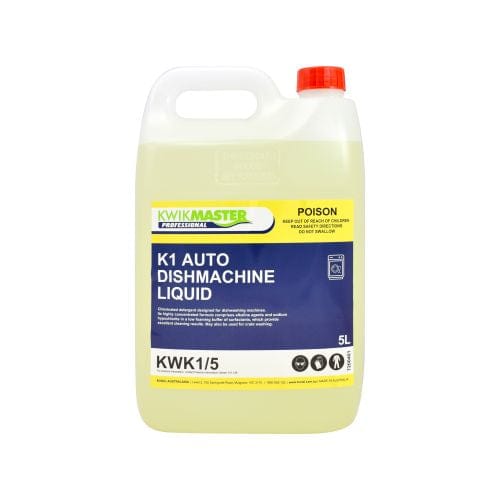 Kwikmaster Professional Cleaning & Washroom Supplies Carton of 3 Kwikmaster K1 Automatic Dishwasher Machine Liquid 5L