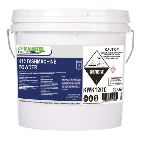 Kwikmaster Professional Cleaning & Washroom Supplies Carton of 1 Kwikmaster K12 Dishmachine Powder 5L