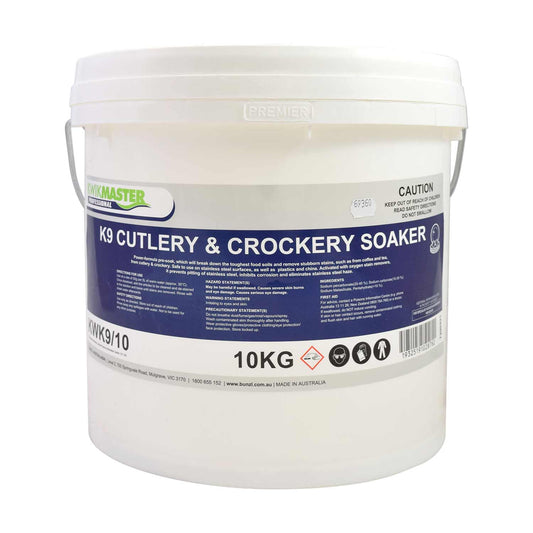 Kwikmaster Professional Cleaning & Washroom Supplies Carton of 1 Kwikmaster K9 Cutlery & Crockery Soaker 10kg