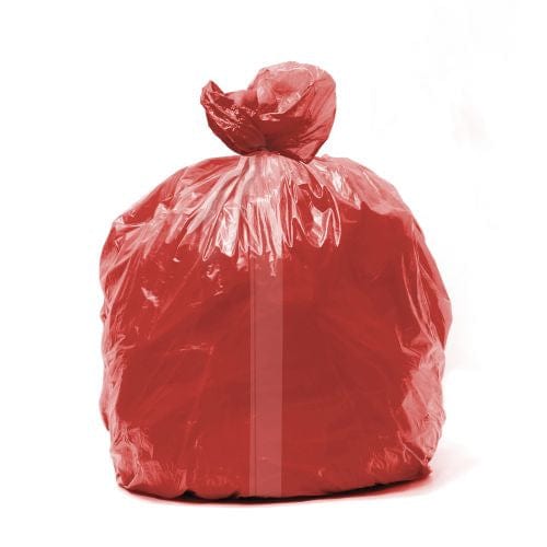 Kwikmaster Cleaning & Washroom Supplies Carton of 250 Kwikmaster Soluble Seam Laundry Bag Red