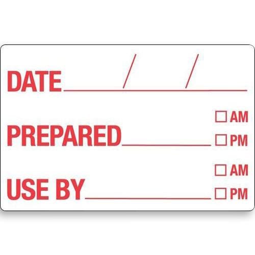 Fildes Kitchen Equipment Label Dissolvable Date flexible Use By 49x75mm Roll/250
