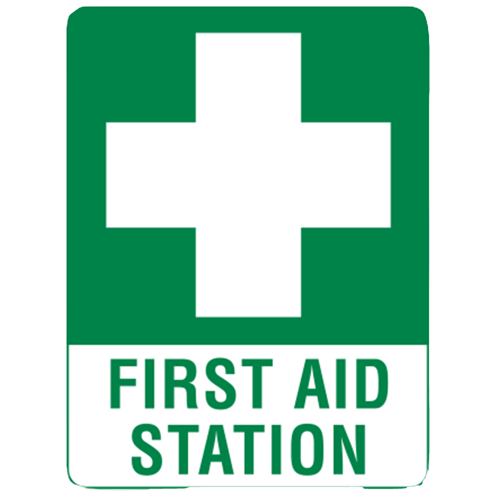 Large Poly First Aid Station Sign 60 x 45cm