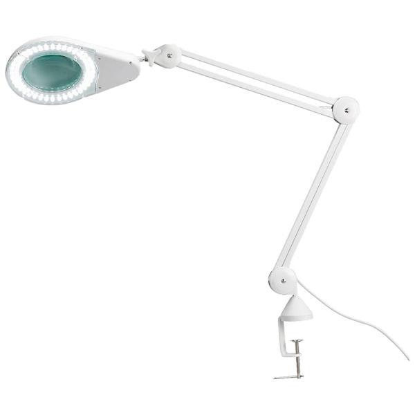 LED Magnifying Lamp with Clamp – Medical Examination Light 12cm Lens, 115cm Arm