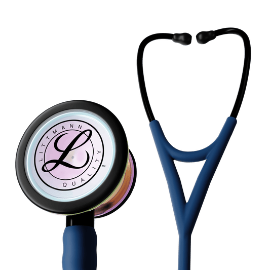 Littmann Cardiology IV Stethoscope High Polish Rainbow Chestpiece SATIN in Navy 6242C