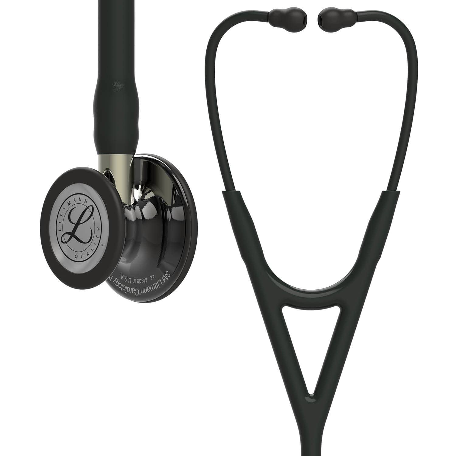 Littmann Cardiology Stethoscopes Littmann Cardiology IV Stethoscope Black with Smoke Chest Champagne Stem