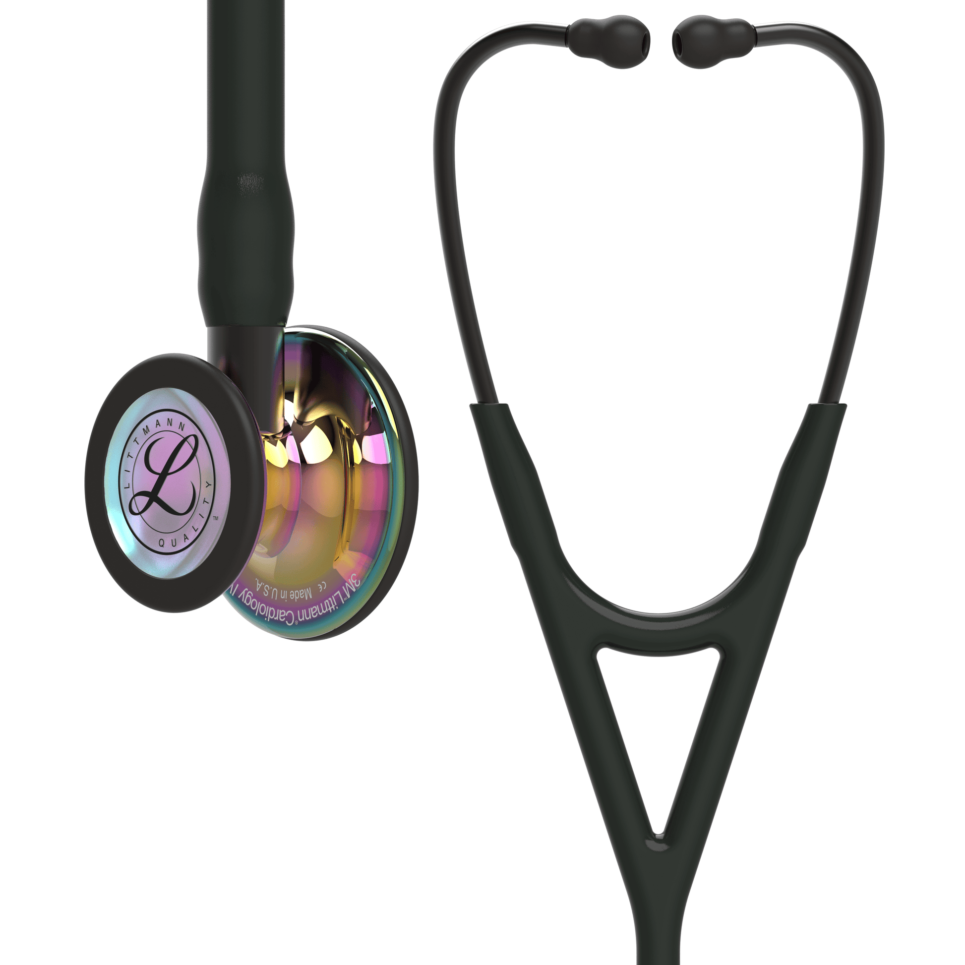 Littmann Cardiology Stethoscopes Littmann Cardiology IV Stethoscope Polished Rainbow Black Stem 6240