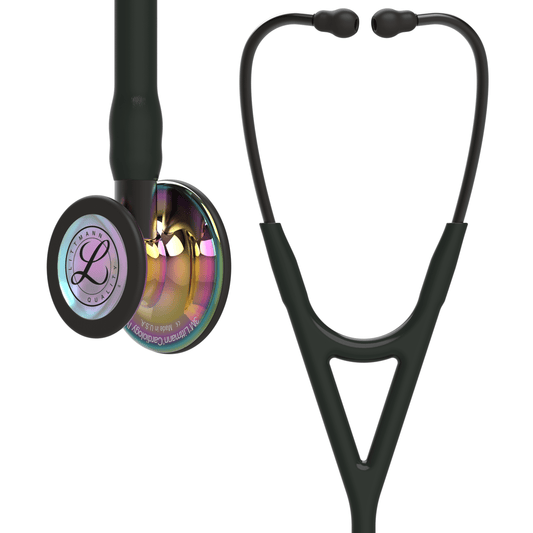 Littmann Cardiology Stethoscopes Littmann Cardiology IV Stethoscope Polished Rainbow Black Stem 6240
