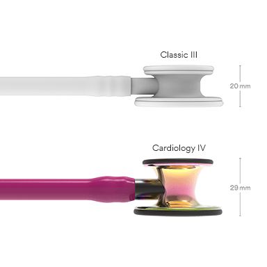 Littmann Cardiology Stethoscopes Littmann Cardiology IV Stethoscope Polished Rainbow Raspberry Stem 6241