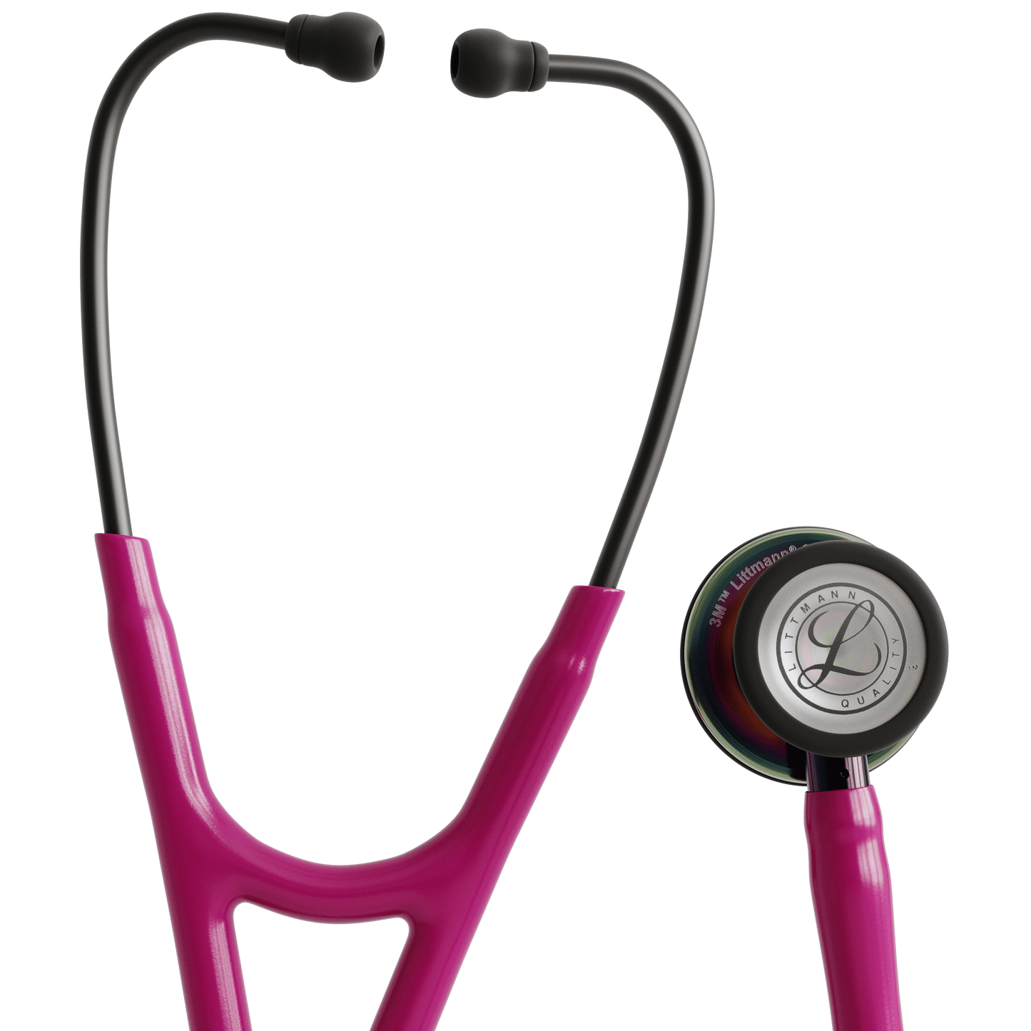 Littmann Cardiology Stethoscopes Littmann Cardiology IV Stethoscope Polished Rainbow Raspberry Stem 6241