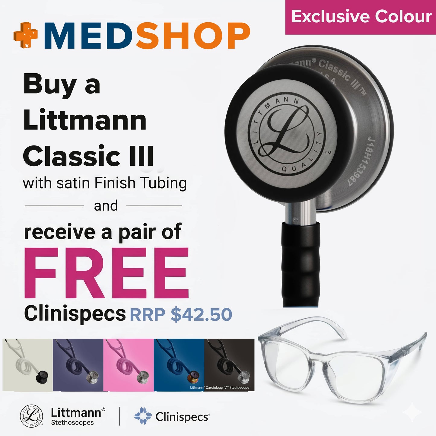 Littmann Classic III Stethoscope SATIN in Black 5620C