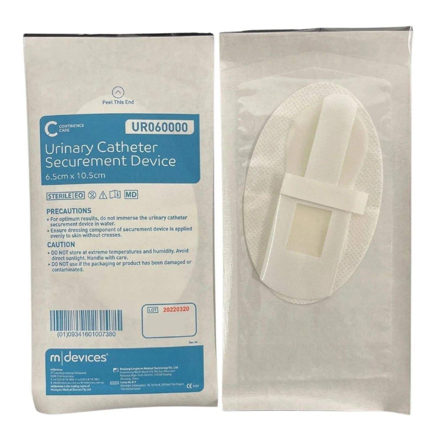 M-Devices Catheter Securement Standard Device 6.5 x 10.5cm