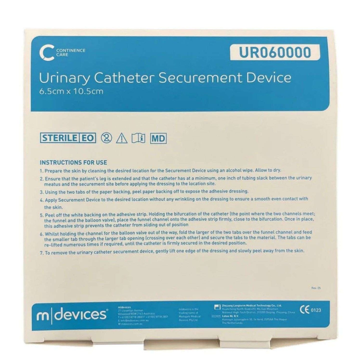 M-Devices Catheter Securement Standard Device 6.5 x 10.5cm