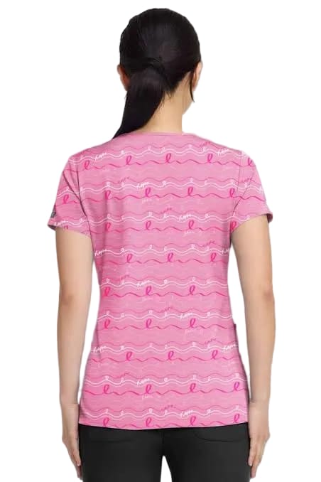 Med Couture V-Neck Print Scrubs Top In the Loop