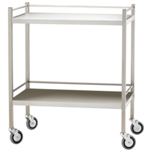 Medical Trolley with Rails – Stainless Steel Instrument Cart (110×50×97cm)