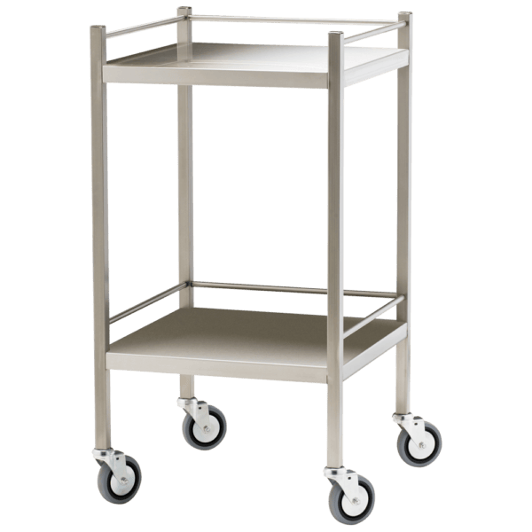 Medical Trolley with Rails – Stainless Steel Instrument Cart (Small 50×50×97cm)