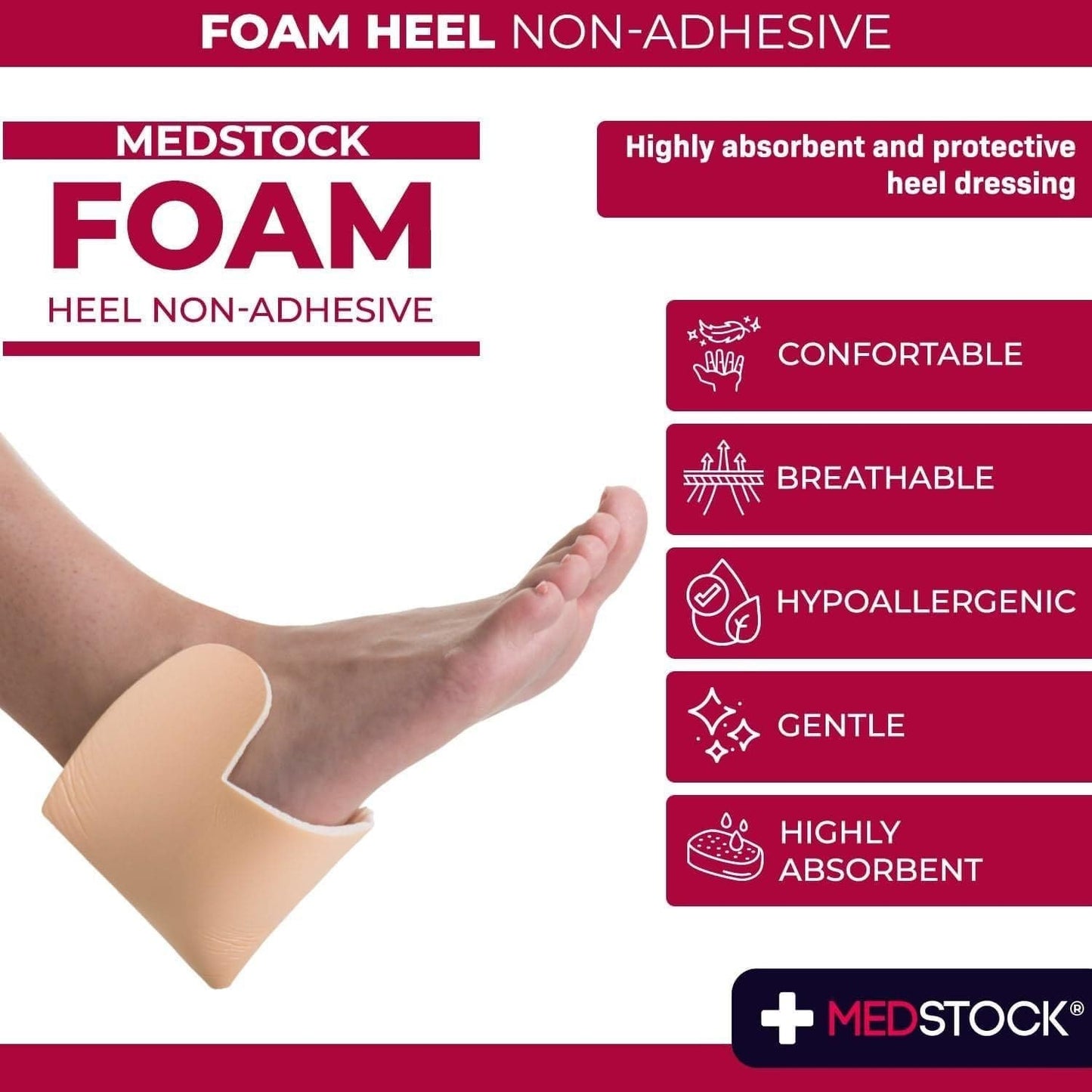 Medstock Foam Non Adh Heel