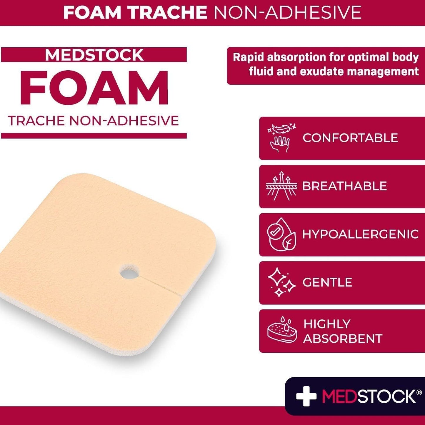Medstock Foam Non Adh Trachy