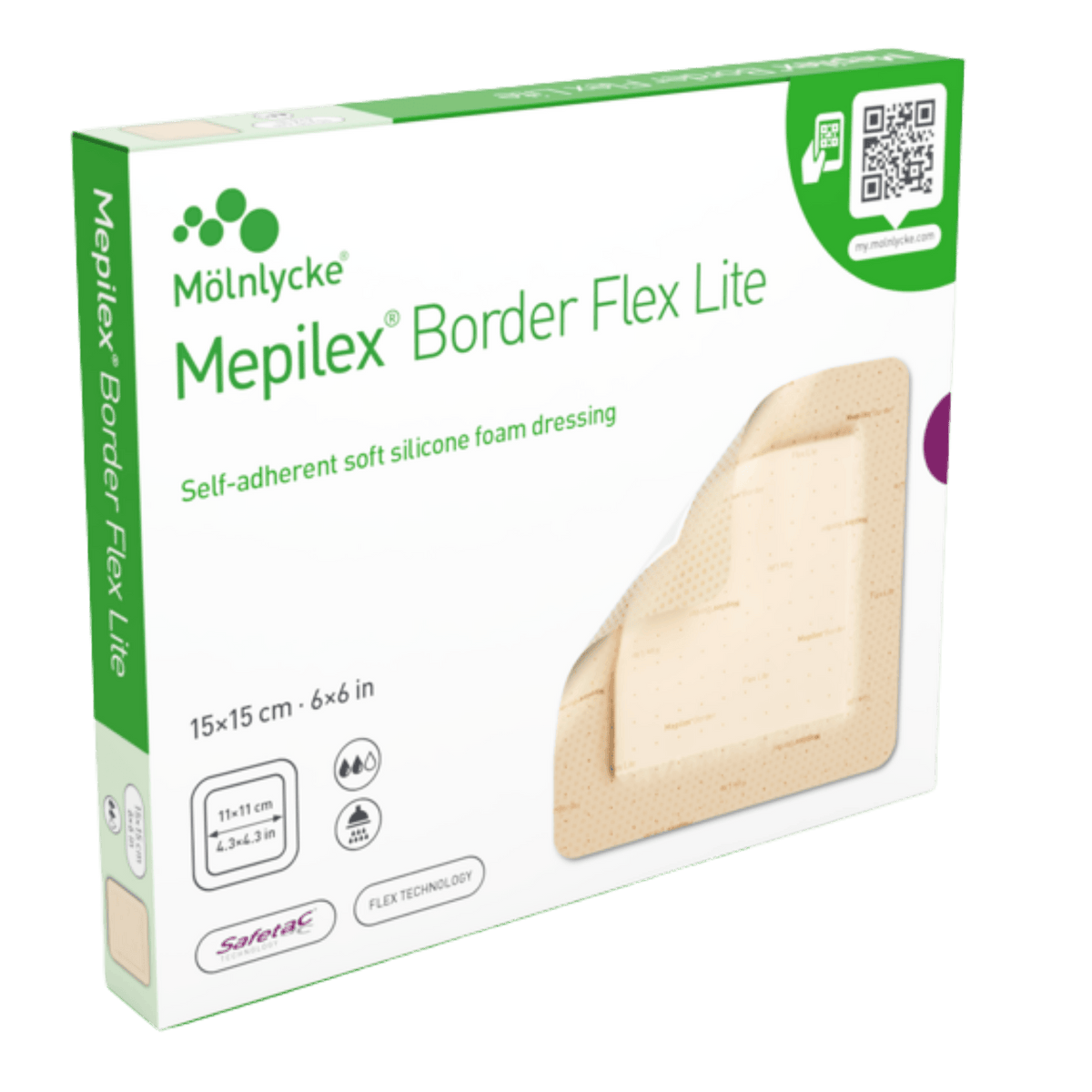 Molnlycke Mepilex Border Flex Lite Dressing 15 x 15cm