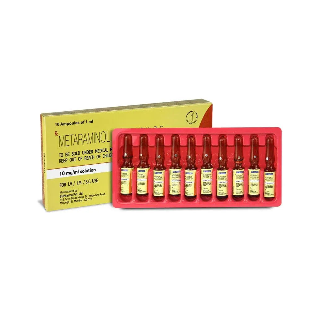 Metaraminol GH Pharma Injections Metaraminol Injection 10mg/ml Ampoule - Sympathomimetic Amine for Blood Pressure