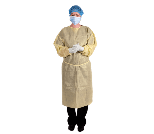 Multigate Multigate NS Gown Impervious Isolation Knitted Cuffs Yellow Large