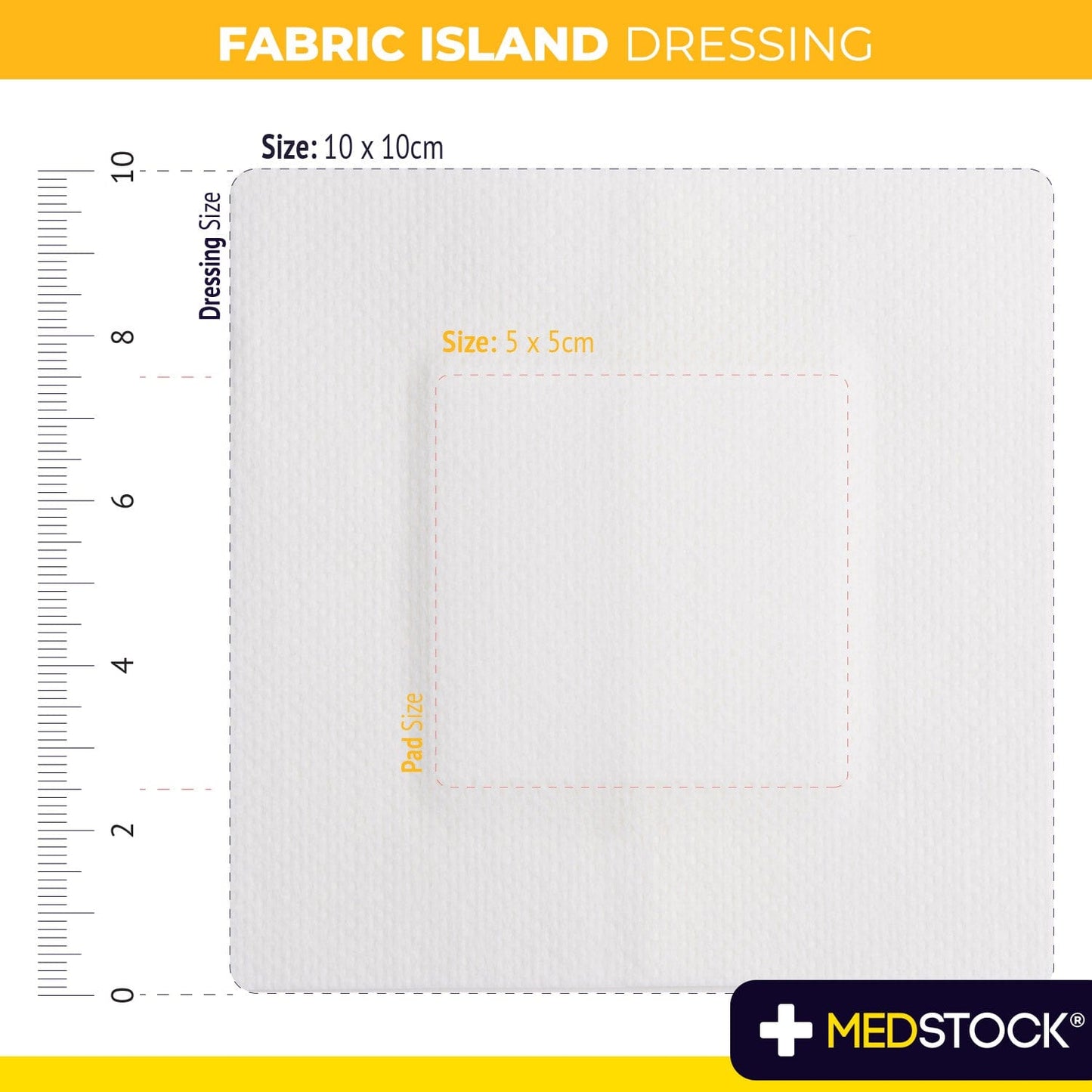 Multipack Fabric Island Dressing 10cm x 10cm