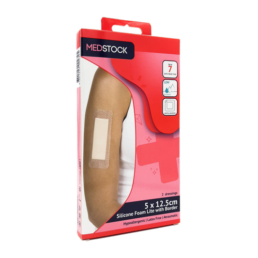 Multipack Silicone Foam Lite Dressing with Border 5cm x 12.5cm
