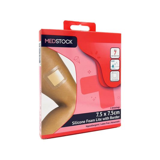 Multipack Silicone Foam Lite Dressing with Border 7.5cm x 7.5cm