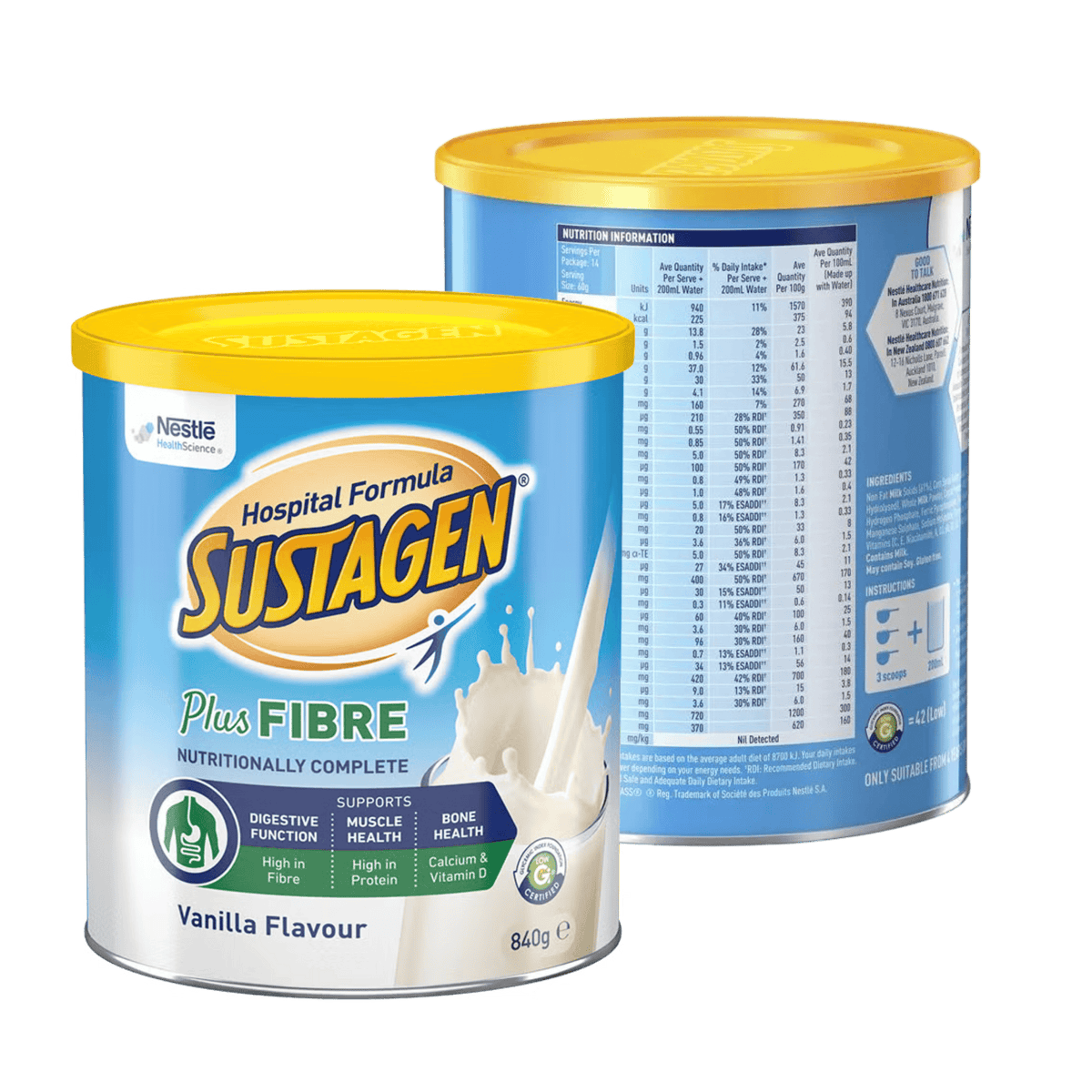 Nestle Sustagen Formula Active Plus Fibre Vanilla 840g