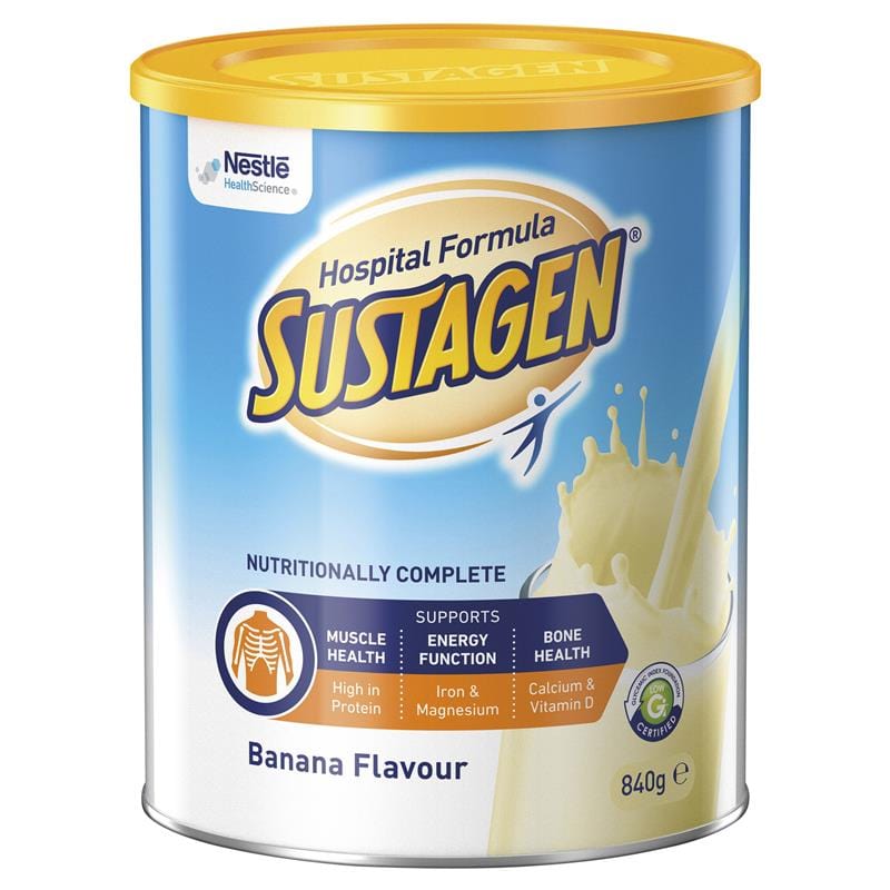 Nestle Healthcare Carton of 6 Nestle Sustagen Hospital Formula Active Banana 840g