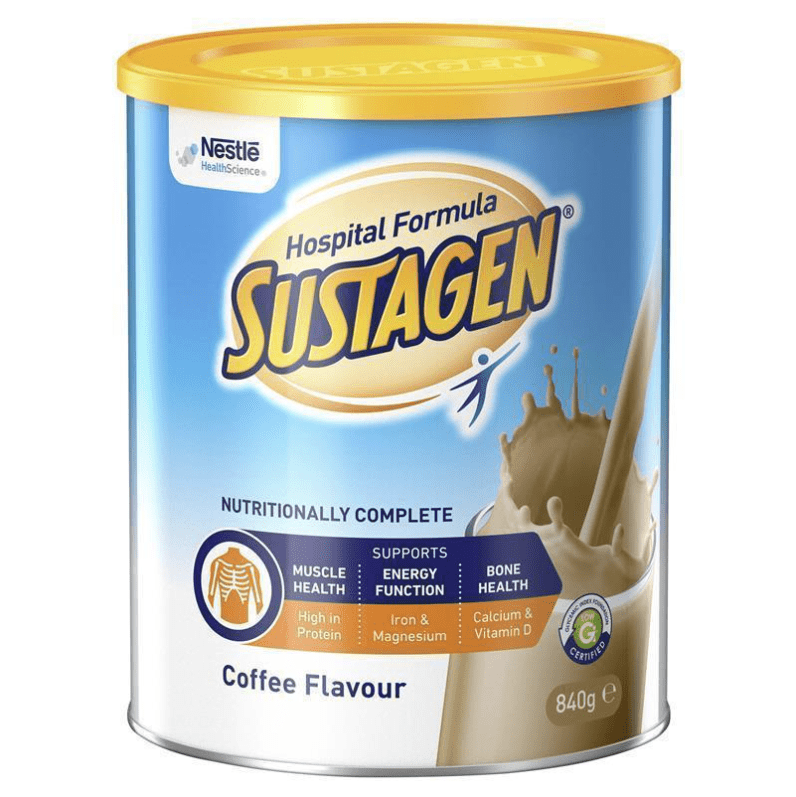 Nestle Healthcare Carton of 6 Nestle Sustagen Hospital Formula Active Coffee 840g