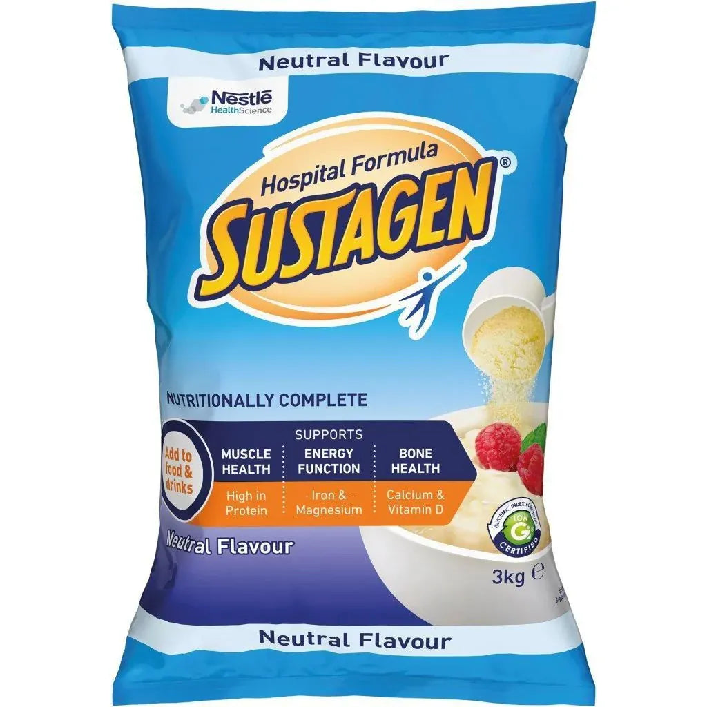 Nestle Healthcare Carton of 2 Nestle Sustagen Hospital Formula Active Neutral 3kg