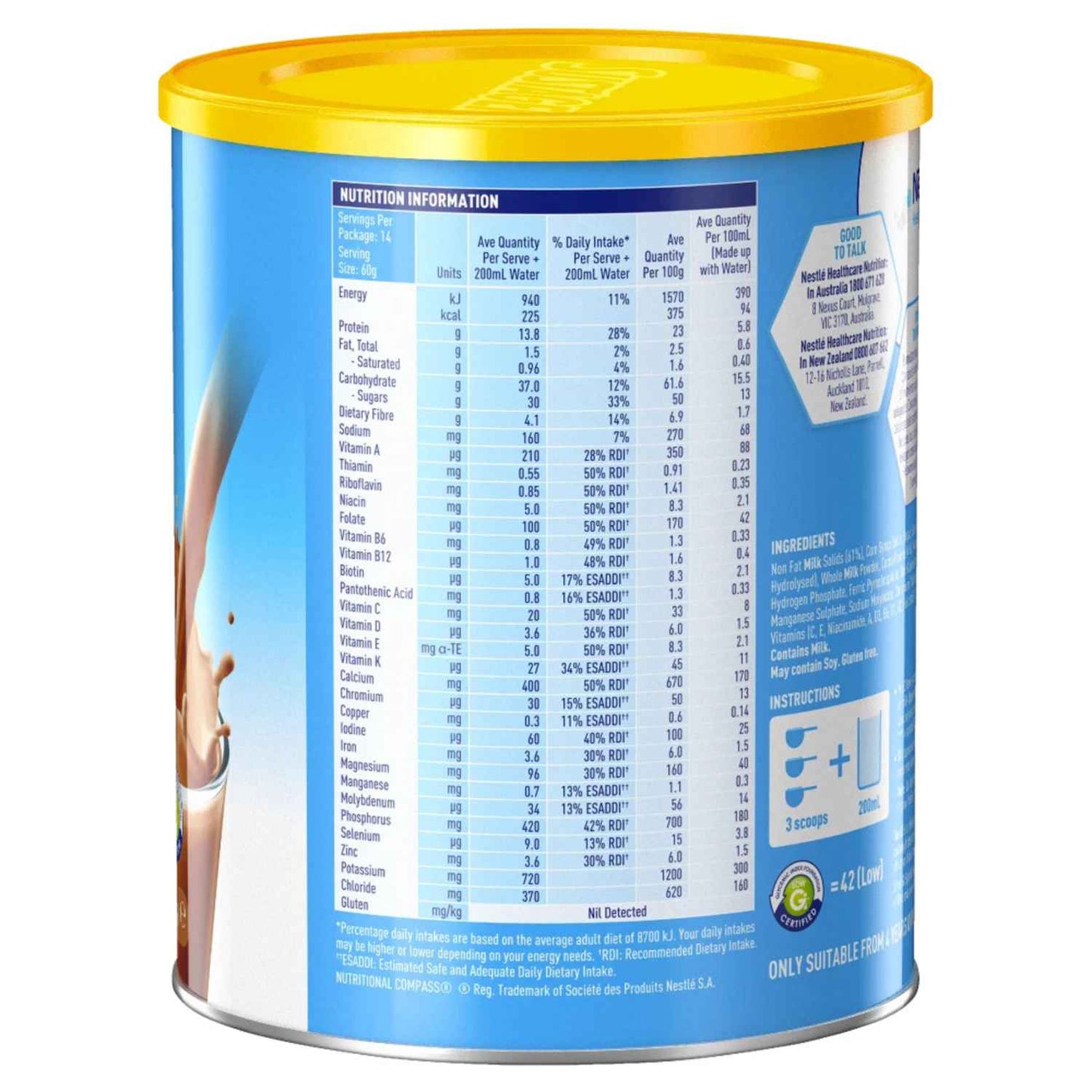 Nestle Sustagen Hospital Formula Active Plus Fibre 840g