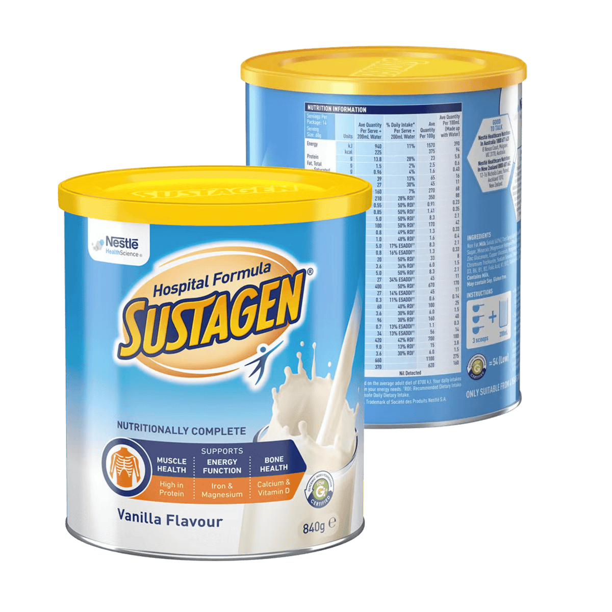 Nestle Sustagen Hospital Formula Active Vanilla 840g