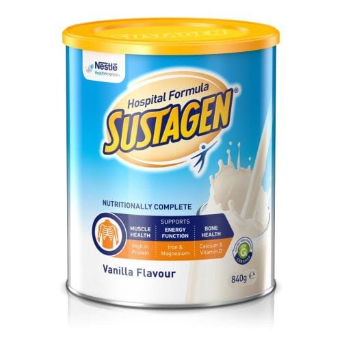 Nestle Healthcare Carton of 6 Nestle Sustagen Hospital Formula Active Vanilla 840g