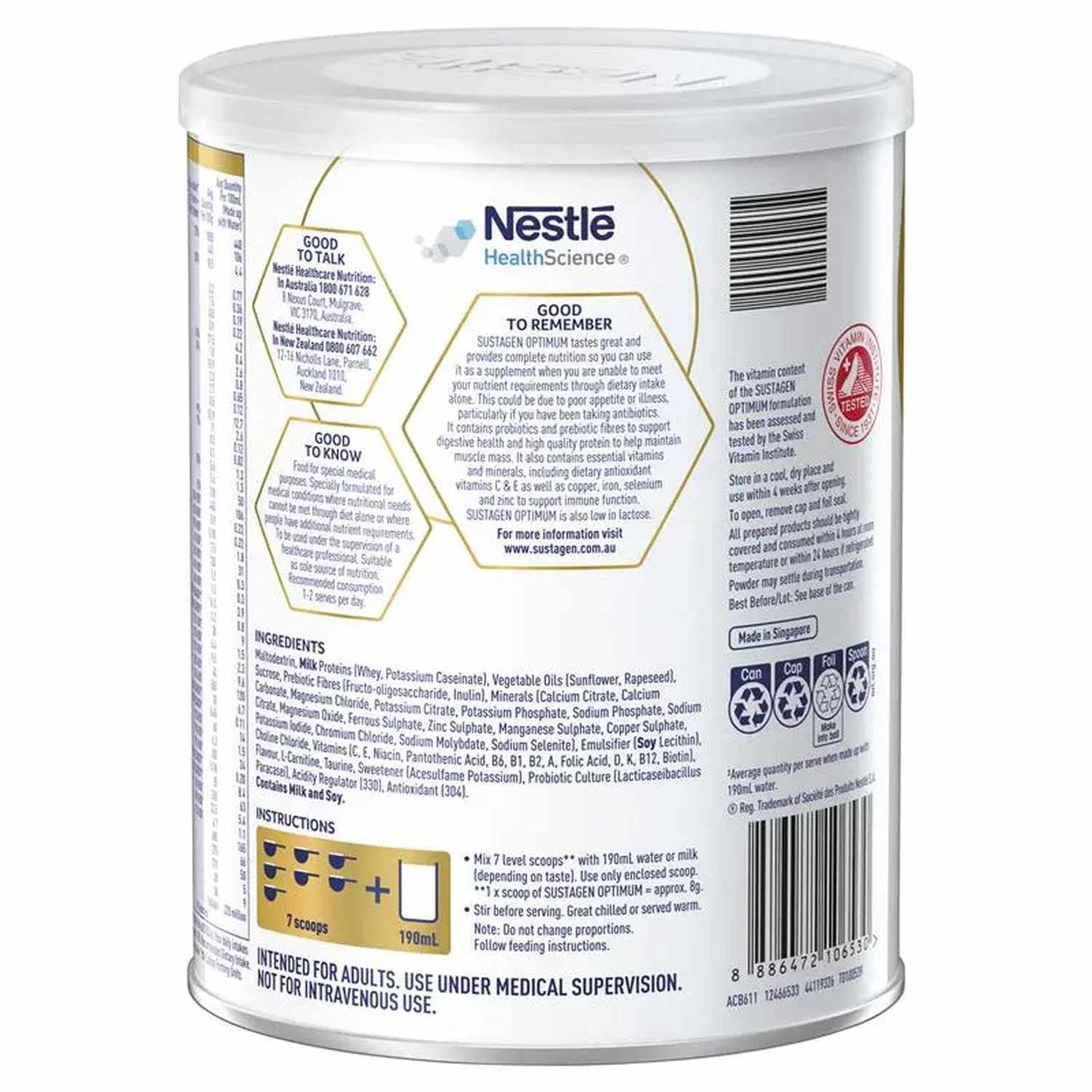 Nestle Sustagen Optimum 800g