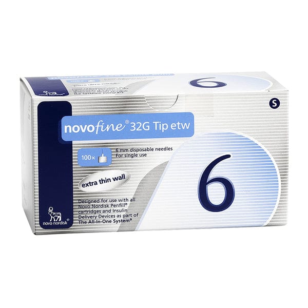 NovoFine Needles NovoFine Pen Needles 32G 6mm - Ultra-Thin, Ultra-Short, Compatible with Most Pen