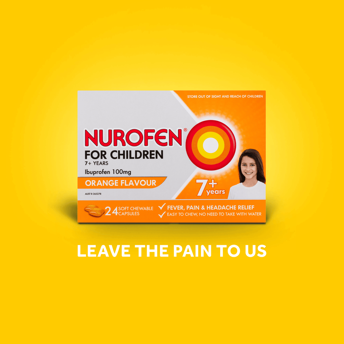 Nurofen For Children 7+ Orange Chewable Capsules 24