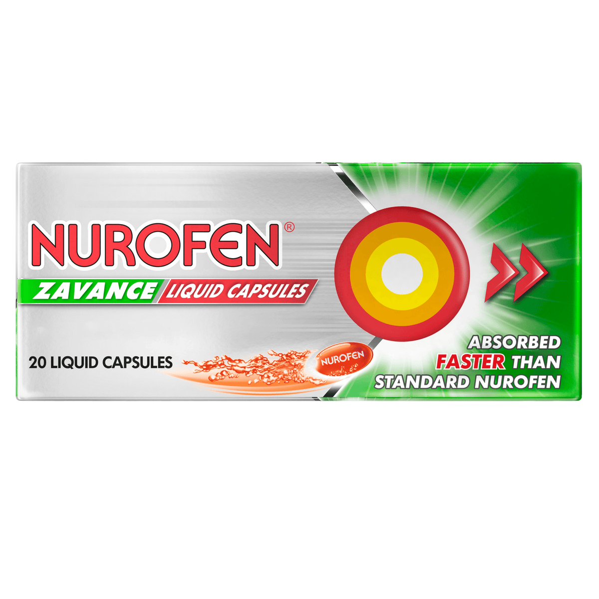 Nurofen Zavance Fast Pain Relief Liquid Capsules 200mg Ibuprofen