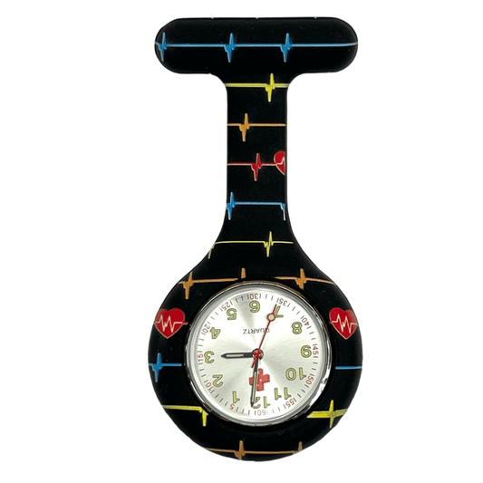 Medshop Fob Watches Nursing Fob Watch ECG Hearts Silicone