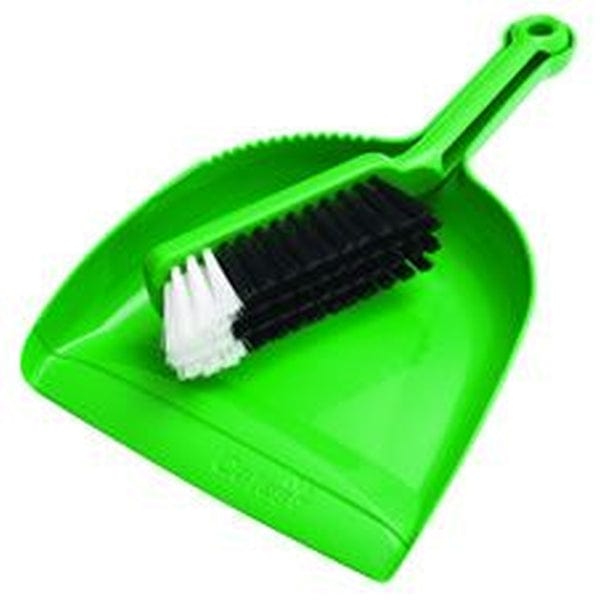 Oates Cleaning & Washroom Supplies Each Oates Dustpan & Bannister Set Green