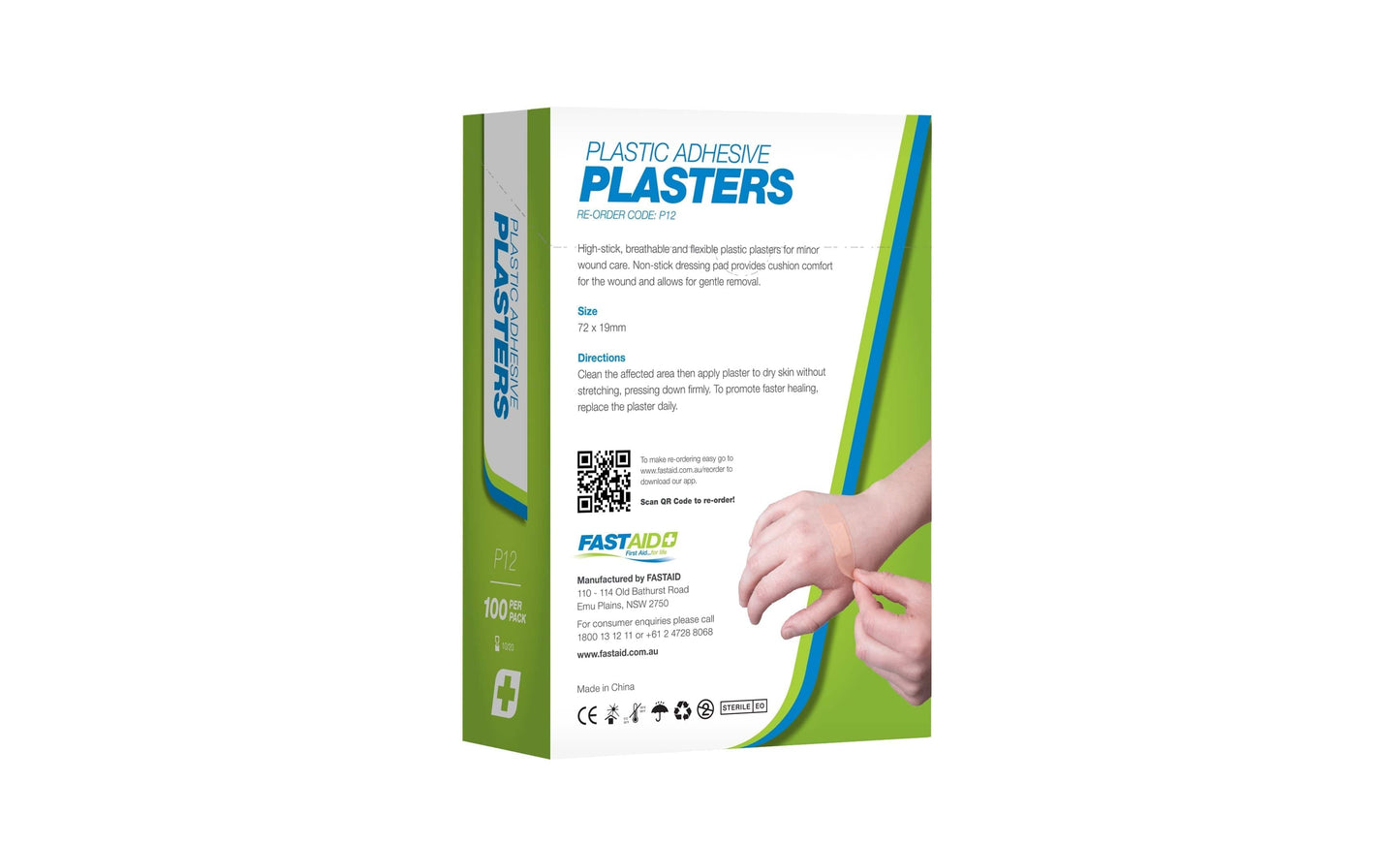 FastAid First Aid Consumables P12, Adhesive Plasters, Plastic, 72 x 19mm