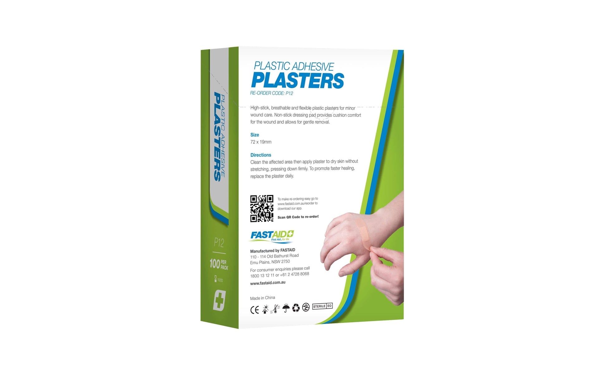 FastAid First Aid Consumables P12, Adhesive Plasters, Plastic, 72 x 19mm
