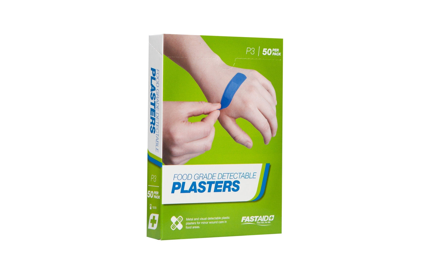 FastAid First Aid Consumables P3, Food Grade Plasters, Metal and Visual Detectable
