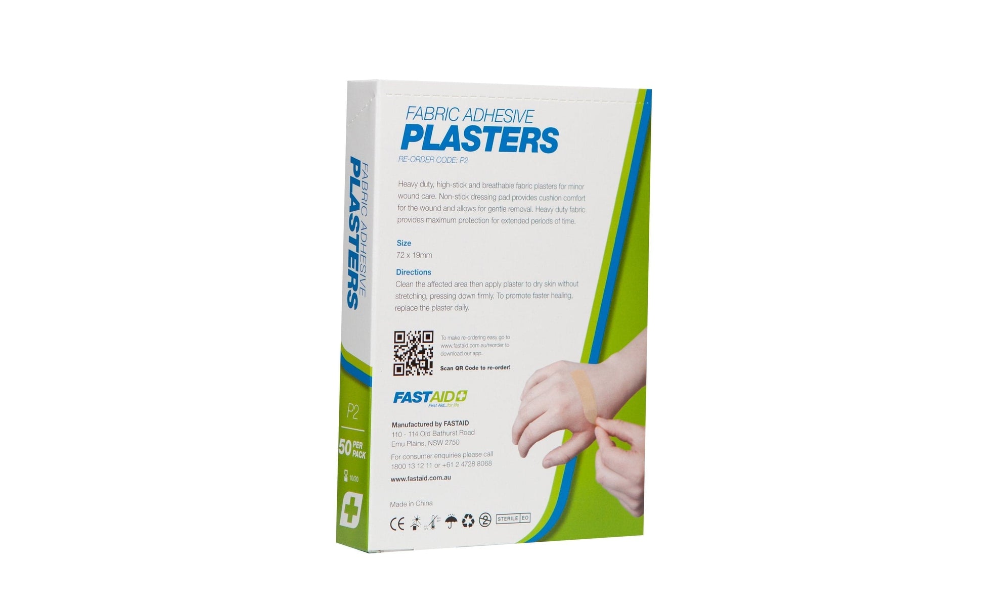 FastAid First Aid Consumables P3, Food Grade Plasters, Metal and Visual Detectable