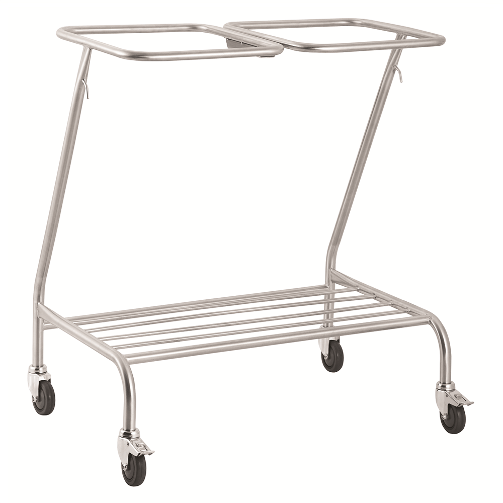 Pacific Medical Double Linen Skip Trolley with Lockable Castors